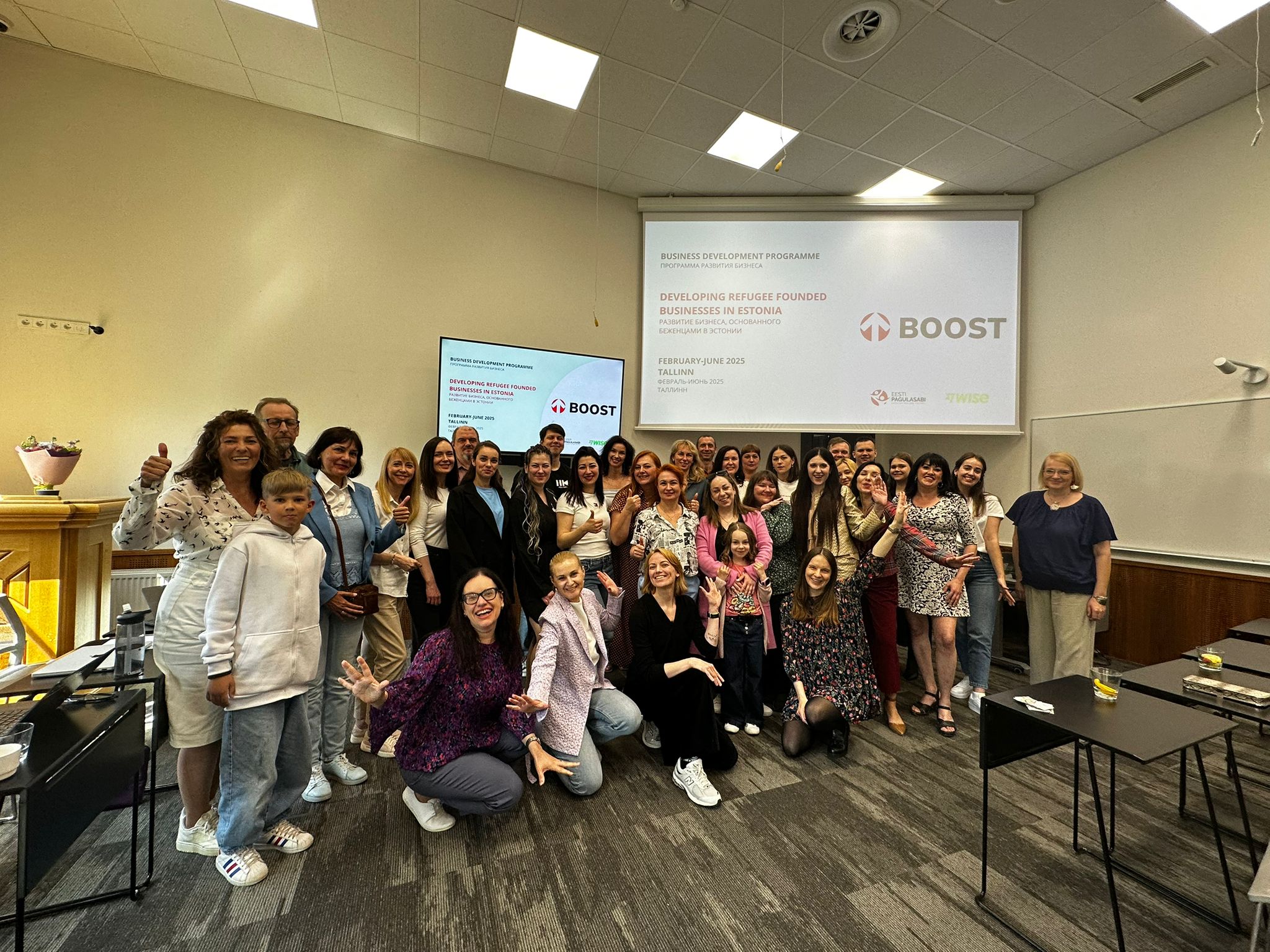 People together celebrating