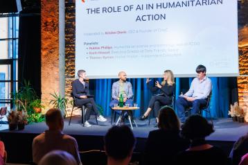 People sitting on a stage 