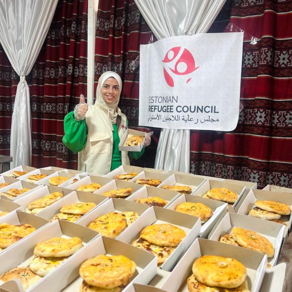 Woman and baked goods